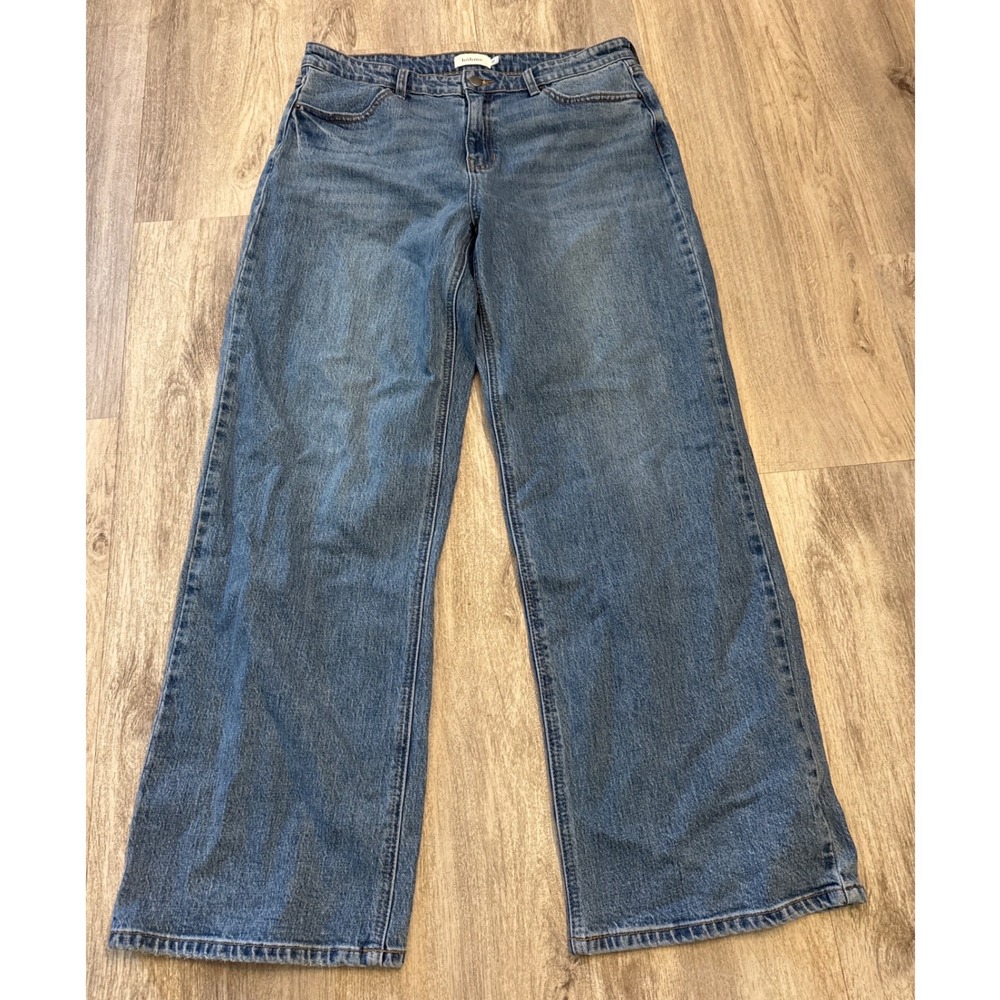 Bohme Womens Wide Leg Jeans Medium Wash High Rise Size 31 Blue Denim Pants